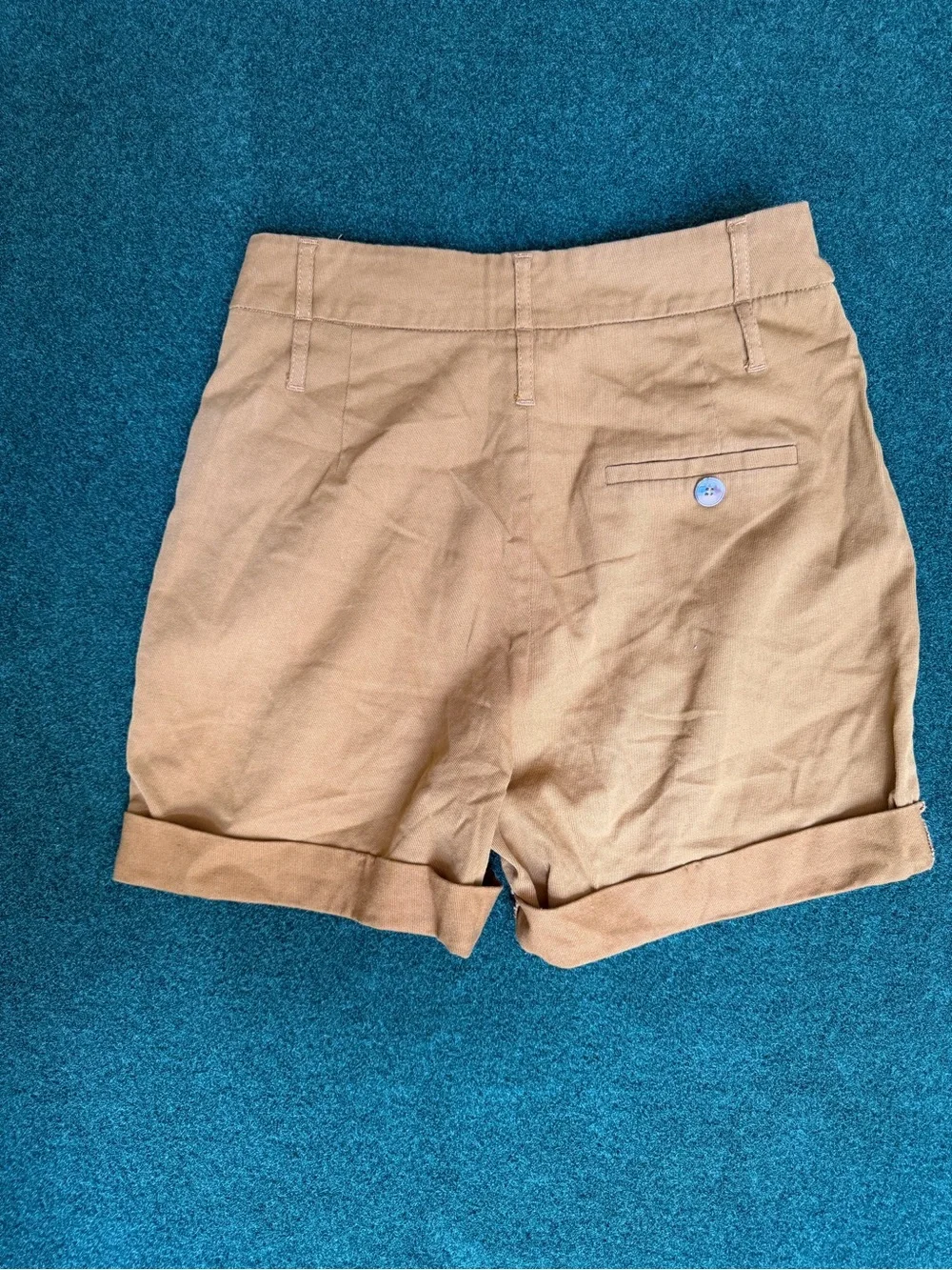 Zara Mustard Cuffed High-Waist Shorts